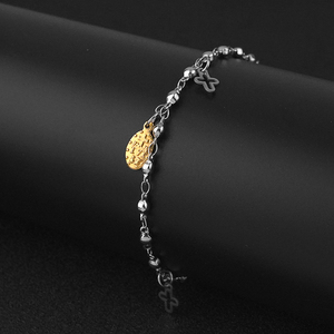 Bracelet en acier inoxydable tendance avec breloques croix et Vierge Marie pour femme, idéal pour la prière et le catholicisme - Product Image 4