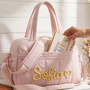 Personalized Kids Dance <b>Bag</b> with Name, Nylon Ballet Duffle <b>Bag</b>, Custom Woven Name Sports <b>Bag</b>, 7 Colors for Girls Gymnastics - Product Image 2