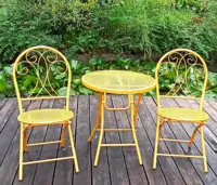 정원 안뜰 작은 술집 테이블과 의자 고정되는 안마당 접히는 메시 옥외 가구