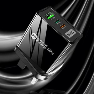 เครื่องชาร์จโทรศัพท์มือถือแบบชาร์จเร็วคู่ 58W 2PD QC3.0 ตามมาตรฐานยุโรป อเมริกา เกาหลี ออสเตรเลีย สำหรับพื้นที่ต่างๆ - Product Image 6