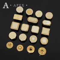 Fabricant de boutons APEX motif personnalisé Logo rond en alliage de zinc métal doré 4 parties bouton pression Jubbah bouton pression pour vêtements