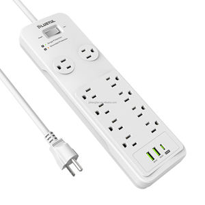 Multiprise anti-surtension 10 prises 1530J noire avec ports USB 2A+1C, en cuivre et ABS ignifuge, avec 2 indicateurs, certifiée ETL - Product Image 4