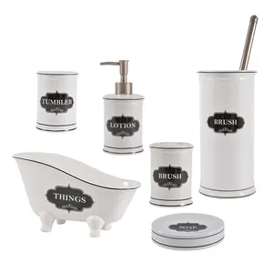 Suppliers Bathroom Accessories Toothbrush Holder Tumbler Soap Dispenser Ceramic Bathroom Set