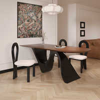 Table à manger en bois massif de style français, pour la maison, le salon, appartement compact, design haut de gamme, table îlot murale créative
