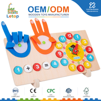 Mainan Matematika Menghitung dengan Jari dari Kayu dengan Jam untuk Anak-anak Papan Pembelajaran Penjumlahan dan Pengurangan Montessori untuk Balita Usia 3 hingga 6 Tahun.