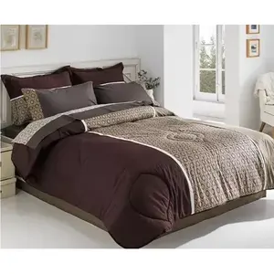 Ensemble de literie double Sindy 200x235 cm, motif géométrique, coton et polyester, 8 pièces, style moderne, usage domestique - Product Image 3