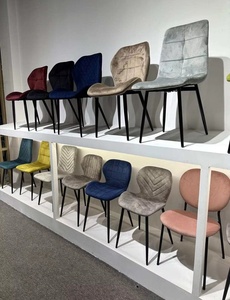 Sillón de <span class=keywords><strong>Dos</strong></span> <span class=keywords><strong>Plazas</strong></span> con Estructura de Concha, Terciopelo Azul Claro, Patas Doradas, Estilo Minimalista, Ecológico, para Uso en Almacenes - Product Image 4