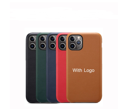 OEM Case Leather Back Cover for iPhone 12 13 14 15 16 17 Case Soft Leather Case With Logo