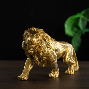 Statue de <span class=keywords><strong>Lion</strong></span> de Style Européen <span class=keywords><strong>Figurine</strong></span> Animale en Résine Ornement de Décoration de Maison pour Salon, Bureau ou Hôtel - Product Image 4