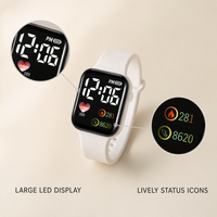 Jam Tangan Sport Mewah Kotak Logo Kustom 2026 untuk Wanita Pria Anak-anak, Jam Tangan Digital LED Elektronik, Fashion Kasual Simpel