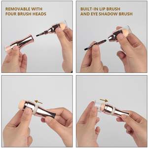 Juego de brochas de maquillaje con esponja para ocultar párpados y labios dorados 4 en 1, <span class=keywords><strong>Mini</strong></span> brochas de maquillaje de viaje con embalaje en caja de Color - Product Image 4