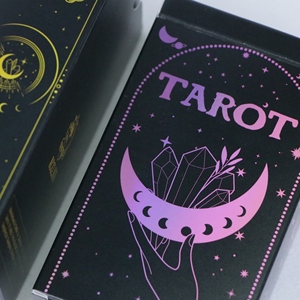 Tarjetas de Tarot Místicas con Sol y Luna en Lámina Dorada, Impresión de Fábrica, Personaliza tu Propio Logotipo, Astrología, Tarjetas de Tarot de Papel Rosa - Product Image 4