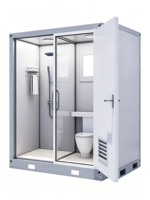 Salle de bain modulaire préfabriquée en panneaux sandwich, douche séparée, WC, installation facile, durable, écologique, pour usage temporaire