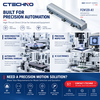 CTECHNO FCN120-A1 321N Moteur linéaire à entraînement direct à poussée maximale 4 m/s, précision de positionnement 1 µm