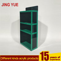 Usine personnalisée écologique moderne vert acrylique 3 étagères comptoir présentoir pour tabac fumée boutique acrylique jus pot vitrine