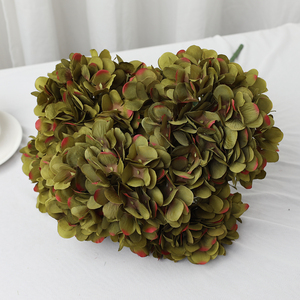 Lụa Tú Cầu Hoa 5 Đầu Nhân Tạo Màu Đỏ Tú Cầu Vườn Trang Trí Đám Cưới - Product Image 4