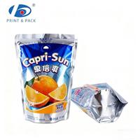 Op maat bedrukte juice drankenstand-up pouch met rietjegat voor automatische vullijn, aluminiumfolie, vochtbestendig