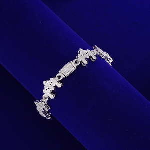 <span class=keywords><strong>Bracciale</strong></span> Hip Hop con Tre Croci Cristiane in Moissanite VVS, Argento 925 Placcato Oro Bianco, Gioiello Raffinato con Croce Infinita - Product Image 5