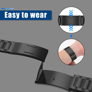 Fascia <span class=keywords><strong>per</strong></span> smartwatch Keepwin di fascia alta in acciaio inossidabile 304 tinta unita fibbia in tartaruga con una perlina 20mm 22mm <span class=keywords><strong>per</strong></span> Samsung <span class=keywords><strong>Huawei</strong></span> GT <span class=keywords><strong>GT2</strong></span> - Product Image 2