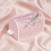 Boîte cadeau en carton rigide imperméable avec logo personnalisé, design à ouverture coulissante, avec doublure en éponge pour l'emballage de petits bijoux