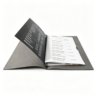 Couverture de menu en daim personnalisée pour restaurant, café, avec logo en relief, dossier de menu avec pages intérieures remplaçables, livre de menu