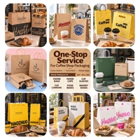 Sac en papier kraft de qualité supérieure, sac d'épicerie, emballage pour café, sac en papier kraft uni de haute qualité pour les cafés à emporter