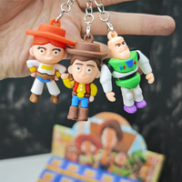 24 piezas/set de figuras de PVC de Toy Story 5 Woody en caja sorpresa, llavero, colgante para mochila, juguetes de regalo para festividades, Buzz Lightyear a escala 1:12