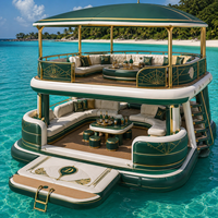 Plateforme flottante gonflable en PVC à utilisation simple, pour le jeu aquatique commercial en extérieur, avec économie de travail
