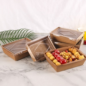 Wholesale Take Away Food Packing Boxes Disposable Kraft Paper Lunch Box