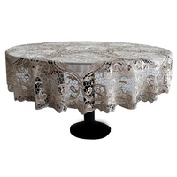 Nappe en dentelle brodée florale tissée entièrement soluble 100% polyester de haute qualité-Tailles personnalisées Designs OEM Usage domestique