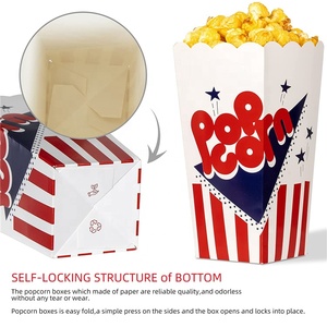 Cajas de contenedores de palomitas de maíz para cine, cajas con diseño de moda, rayas rojas, blancas y azules, <span class=keywords><strong>46</strong></span> Oz - Product Image 6
