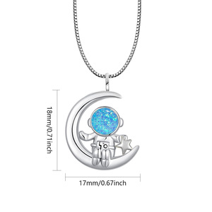 สร้อยคอโอปอลนักบินอวกาศสีฟ้าสไตล์อิน-เครื่องประดับไนติงเกลอินเทรนด์จำนวนมาก - Product Image 2