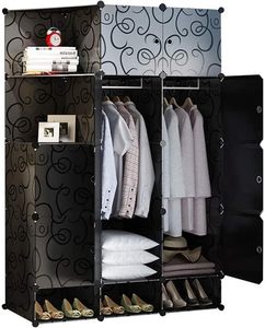 Armoire portative pour 12 <span class=keywords><strong>Cubes</strong></span> Suspendus Vêtements Combinaison Armoire Armoire Modulaire pour Gain de place Organisateur De Rangement pour Jouets - Product Image 1