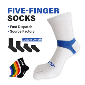 Chaussettes <span class=keywords><strong>de</strong></span> sport respirantes à cinq doigts avec logo personnalisé pour hommes et femmes, idéales pour la course en extérieur et l'athlétisme - Product Image 1