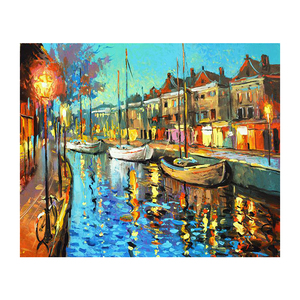Peintures Diamantées DIY à Succès : <span class=keywords><strong>Paysage</strong></span> <span class=keywords><strong>Romantique</strong></span> de Rivière pour Maison et Hôtel Urbain, Faites à la Main avec Cadre en Bois 40x50cm - Product Image 1