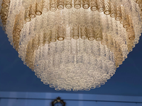 Lustre en verre de Murano de style mid-century, grand luminaire suspendu de luxe pour villa, salon, hall d'hôtel, décoration