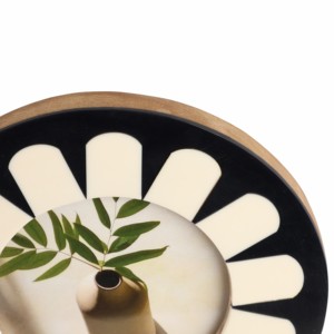 Cornice portafoto rotonda con design a petali 4x4 in nero e crema per decorazioni per la casa, parete della galleria, esposizione da tavolo - Product Image 6