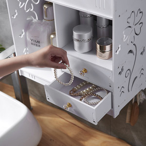 Mueble de <span class=keywords><strong>Baño</strong></span> para Montar en la Pared, Mueble de Almacenamiento para Sobre el Inodoro, Mueble de Pared Estrecho para <span class=keywords><strong>Baño</strong></span> con Puertas y Estante - Product Image 2