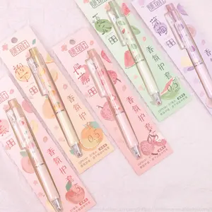 Pulpen Gel Plastik Hitam 0.5mm dengan Aroma Buah yang Cepat Kering dan Pola Bunga Segar - Product Image 4