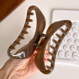 Barrette <span class=keywords><strong>à</strong></span> cheveux vintage française de couleur unie, marque JJJ, mode, 12 cm, en plastique creux en forme de croissant, vente en gros, accessoires pour cheveux d'usine - Product Image 4