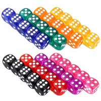 Dés en acrylique D6 multi-tailles (12mm, 16mm, 19mm, 25mm) directement de l'usine, avec logo personnalisé, livraison rapide, échantillon disponible, fournitures pour magasins de jeux