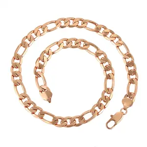 45848 xuping jewelry Luxury Personalized wild hip-hop Cuban thick chain metal rose gold-plated necklace