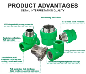 IFAN無料サンプルPPR配管材料プラスチックパイプ継手Plomberieソケットユニオンエルボーティーカップリング水Ppr継手 - Product Image 3