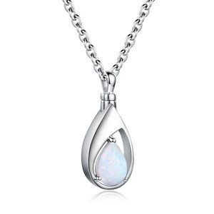 Stainless Steel <b>Memorial</b> Teardrop <b>Keepsake</b> Pendant Necklace for Urn Necklaces Ashes Cremation Jewelry - Product Image 1