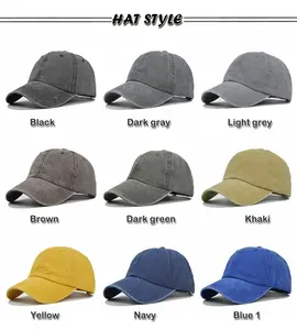 Unisex Retro Vintage Cotton Adjustable Snapback Dad Hat Blank Solid Color Baseball Cap Dyed Distressed Washed Sports Caps