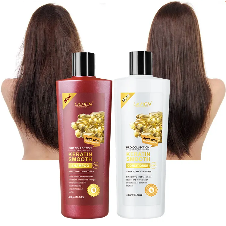 custom private label smooth strengthen strands keratin hair shampoo and conditioner