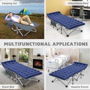 Lit <span class=keywords><strong>de</strong></span> camping pour adulte 28 pouces <span class=keywords><strong>extra</strong></span> <span class=keywords><strong>large</strong></span>, robuste, en Oxford 1200D, pliable, en métal, portable, avec <span class=keywords><strong>sac</strong></span> <span class=keywords><strong>de</strong></span> transport pour la chambre à coucher et l'extérieur - Product Image 6