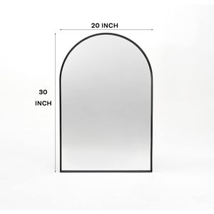 กระจกติดผนังทรงโค้งกรอบโลหะสีดำ ขนาด 20x30 นิ้ว สำหรับห้องน้ำ - Product Image 6