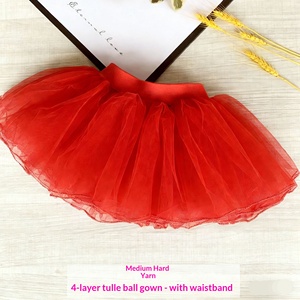 Falda Tutú de Princesa para Niñas, Falda Corta de Cuatro Capas con Pliegues de Malla de Poliéster de Color Sólido para Ballet y Danza - Product Image 3