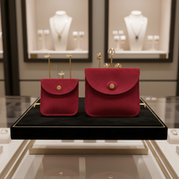 Sac à bijoux carré léger en tissu velours de marque SF haut de gamme, avec fermeture à pression, 8*8 cm, pour bagues, pendentifs, petits accessoires, fabriqué dans le Hebei